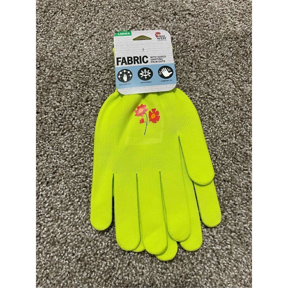 Mid West Fabric Gardening Gloves - Green